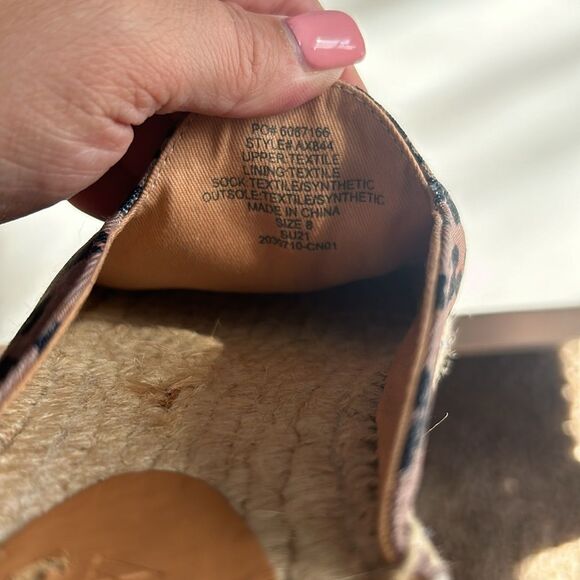 J. Crew Factory Animal Printed Espadrille Mule Slides Size 8 - Picture 9 of 12